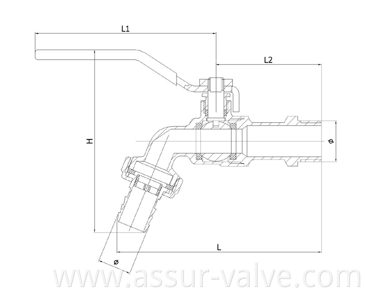 South American Model Zinc Alloy Brass Bibcock Water Tap Faucet ASbb007